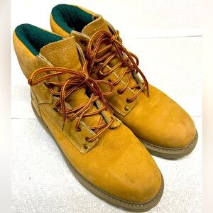 TEXAS STEER Men's Leather Work Boots 6" Work Comfort Rubber Sole Size 8 Men’s